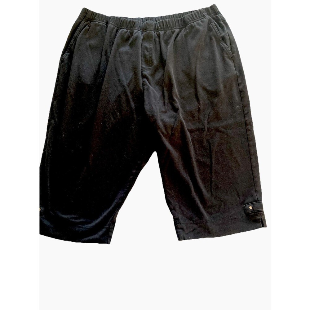 Links Shorts Deep Black Women’s Plus 1X Elastic Waist Pockets Good Condition